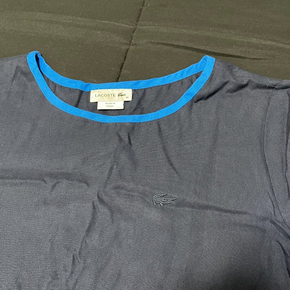 Lacoste Navy blue/teal blue piping with pockets